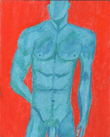 Acrylic painting of a nude man by Christopher Stanton