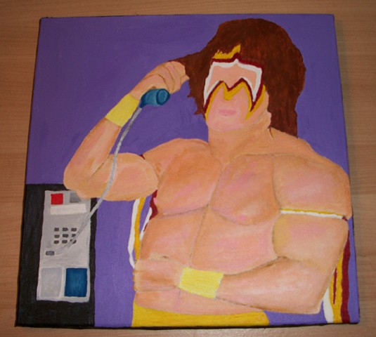 Acrylic painting of the former pro wrestler The Ultimate Warrior by Christopher Stanton