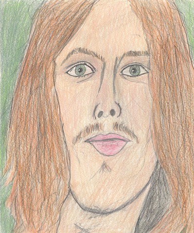 Colored pencil portrait drawing of a young man by Christopher Stanton