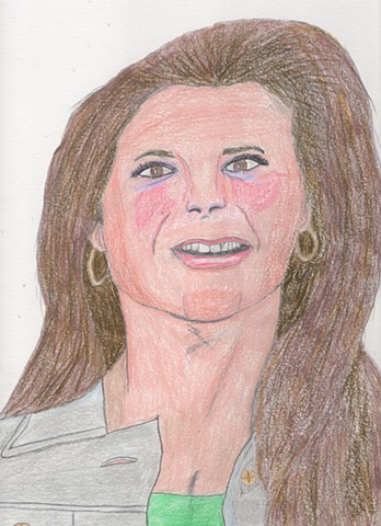 Pencil portrait drawing of singer Bobbie Gentry 
