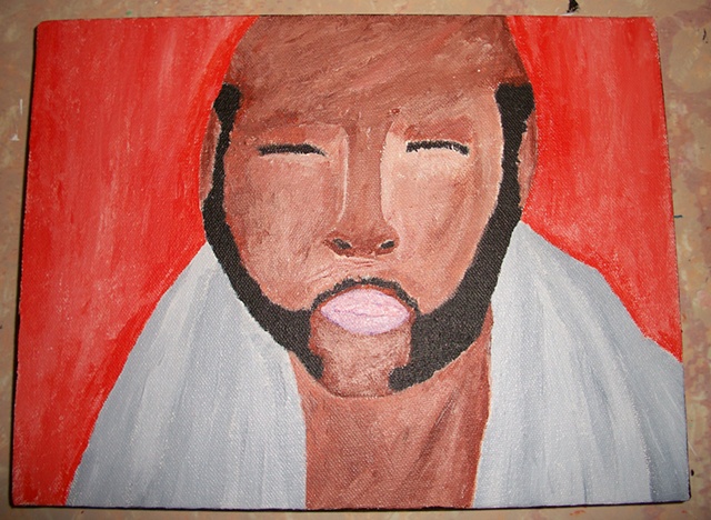 Acrylic painting of Clubber Lang (Mr. T) from the film Rocky III by Christopher Stanton