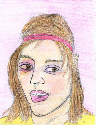 Portrait drawing of a beat-up skater by Christopher Stanton