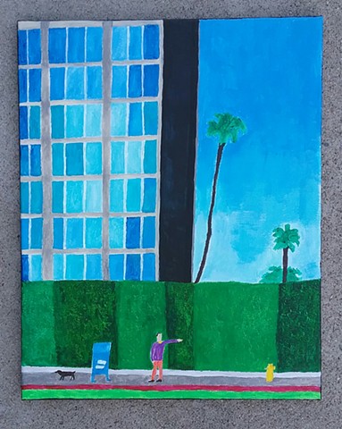 Acrylic painting of a Los Angeles street scene by Christopher Stanton