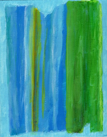 Green and blue abstract painting by Christopher Stanton