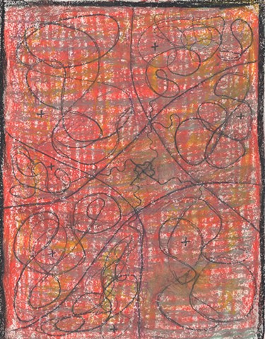Red abstract drawing by Christopher Stanton 