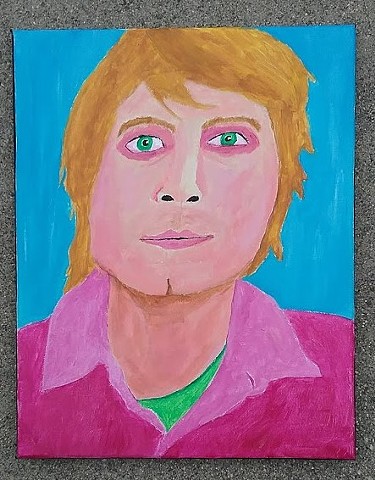 Acryli painting of a blond man by Christopher Stanton