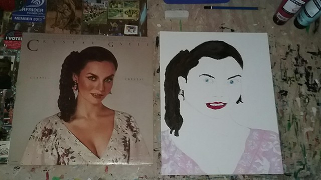 Acrylic portrait painting of singer Crystal Gayle 