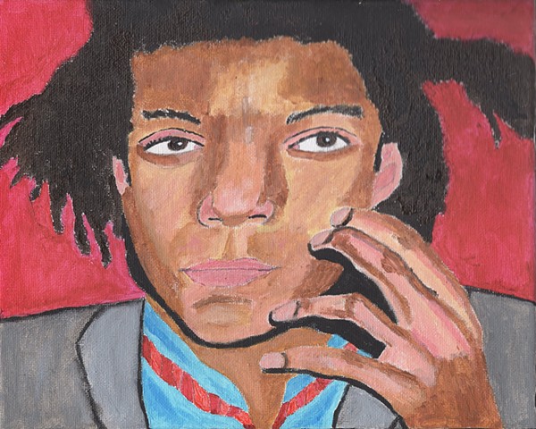 Acrylic portrait painting of Jean-Michel Basquiat by Christopher Stanton 