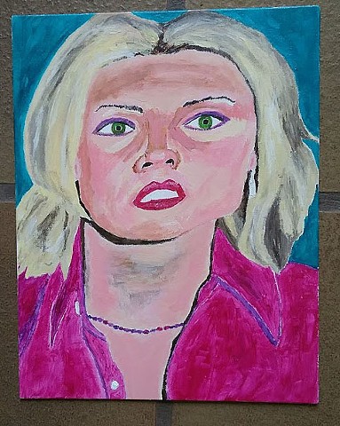 Acrylic portrait painting of singer Debbie Harry by Christopher Stanton