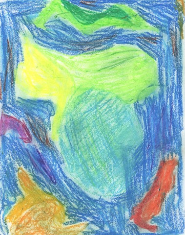 Oil pastel abstract drawing by Christopher Stanton 