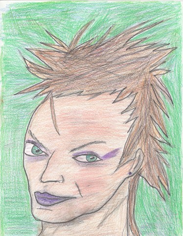 Portrait drawing of a New Wave woman by Christopher Stanton
