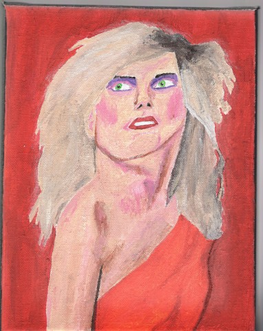 Acrylic portrait painting of singer Debbie Harry by Christopher Stanton 