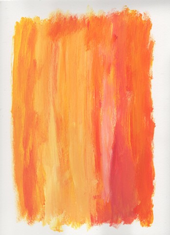 Yellow and orange abstract acrylic painting by Christopher Stanton