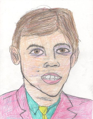 Colored pencil portrait drawing of a young man by Christopher Stanton