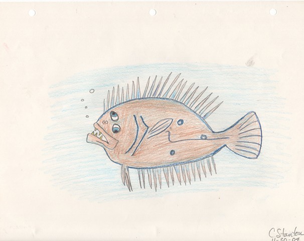 Colored pencil drawing of a fish by Christopher Stanton 