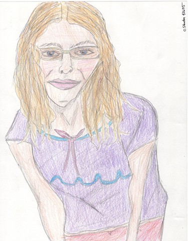 Colored pencil portrait drawing of a young woman by Christopher Stanton