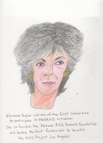 Portrait drawing of Elizabeth Taylor by Christopher Stanton 