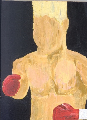 Acrylic painting of Ivan Drago (Dolph Lundgren) from the film Rocky IV by Christopher Stanton