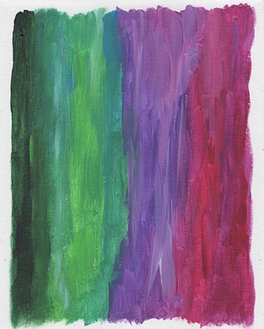 Abstract acrylic painting of green, purple and red by Christopher Stanton 