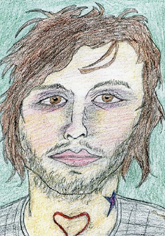 Colored pencil portrait of the artist Jason Cole Mager