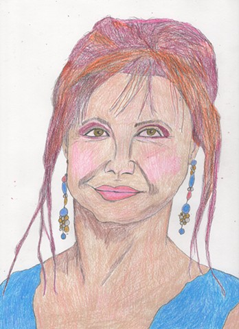 Portrait drawing of country singer Naomi Judd by Christopher Stanton 