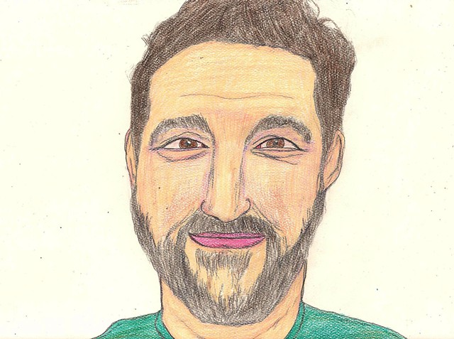 Drawing of a bearded man by Christopher Stanton