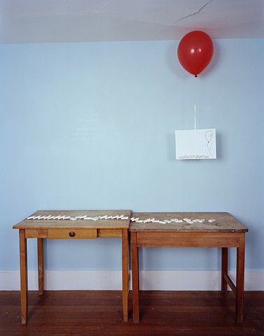 Dominos, Helium Balloon, Drawing (triptych)