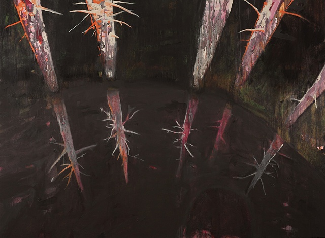 Twin Peaks forest painting by artist Owen Rundquist
