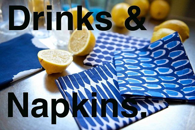 blue cocktail napkins