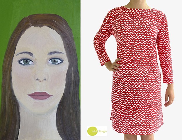 See Design Knit Dress Wiggle Red
