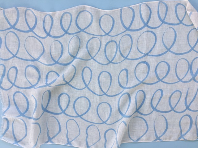 See Design Linen Scarf Ice Blue