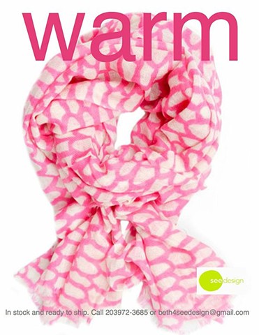 lomo flower pink wool scarf