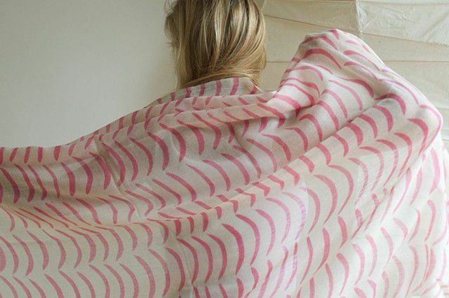 cupcake pink wool shawl