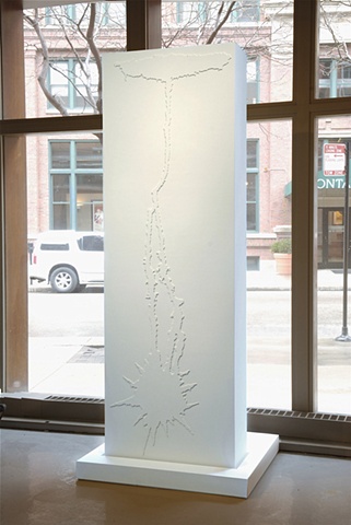 Roadstains #3: Coke spill from parked car on Potomac Ave., Chicago, fall 2004 (Installation view)