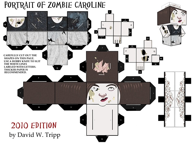 Portrait of Zombie Caroline Papercraft Kit