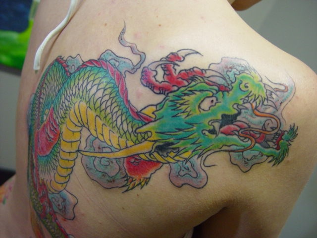 Close up of the dragon