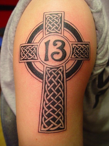 "the ole Celtic cross on the arm trick"