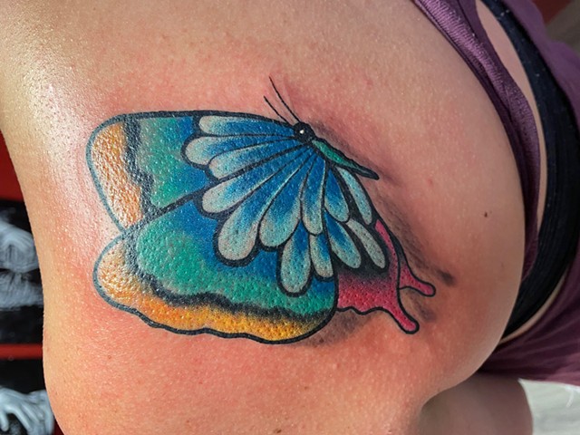 Cover up of smaller butterfly
