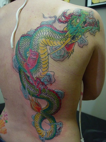 Holly's Dragon was done in 3 sittings! One tough girl