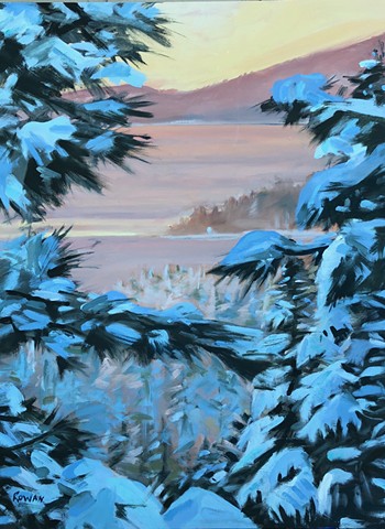 snow, California, blue, Lake Tahoe, sunrise