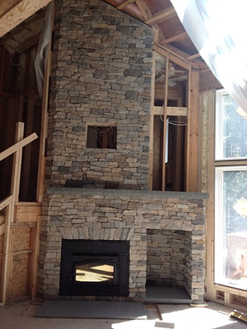 Thin veneer fireplace at Loon Mountain