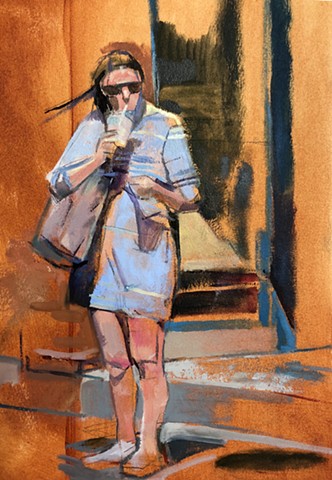 Woman at Bus Stop