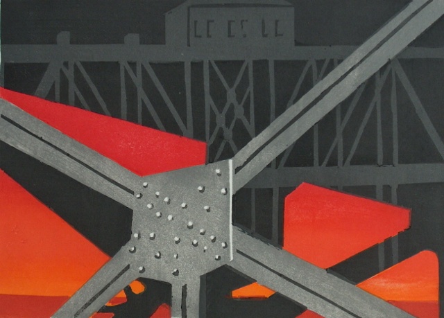 Woodblock Limited Edition Prints Bridges Portland, Oregon Willamette River