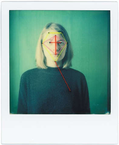polaroid, impossible project, embroidery, embroidered polaroid, embroidered, instant film, film, portrait, analogue, film, analog, polaroid originals, impossible project