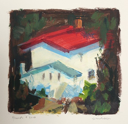 Red Roof painting 