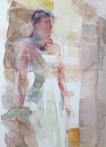 standing figure painting in watercolor 
