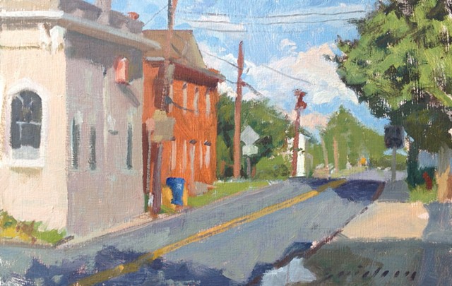 Poolesville, Maryland Town Hall Fisher Ave plein air