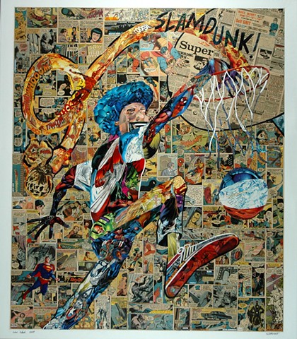 "SLAMDUNK!" - Collage by Vashon artist John Schuh.