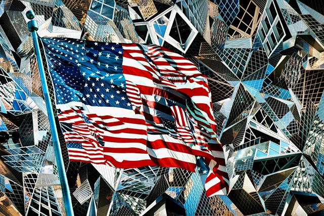 "The Flag" - Photo Collage by Vashon artist John Schuh.