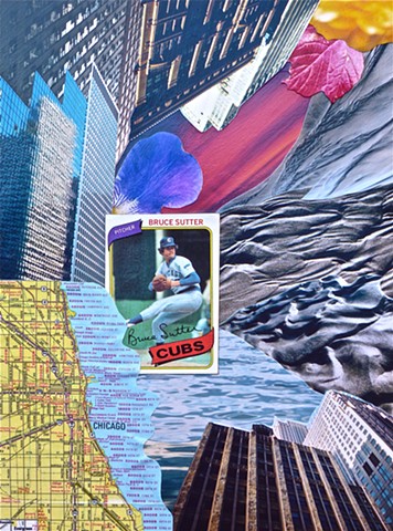 "Bruce Sutter" - Collage by Vashon Artist John Schuh.
